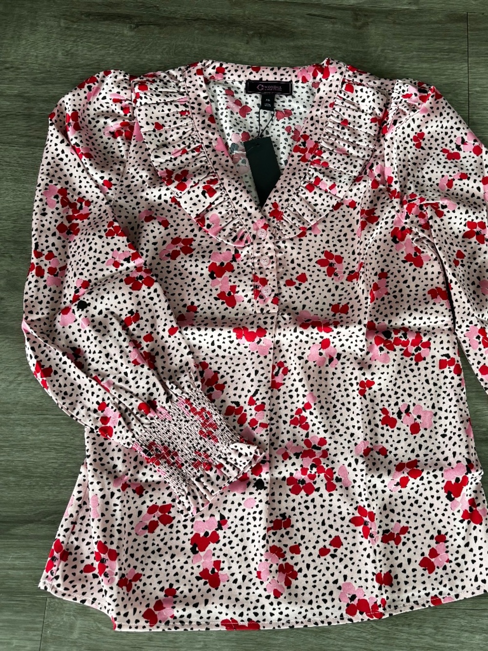 NWT  C Wonder by Christian Siriano Gathered Cuff Blouse Size XS